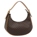 CELINE Macadam Canvas Hand Bag PVC Leather Brown Gold Auth 187973V-1