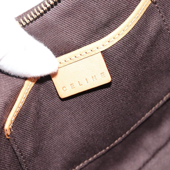CELINE Macadam Canvas Hand Bag PVC Leather Brown Gold Auth 187973V