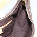 CELINE Macadam Canvas Hand Bag PVC Leather Brown Gold Auth 187973V-17