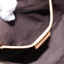CELINE Macadam Canvas Hand Bag PVC Leather Brown Gold Auth 187973V-19