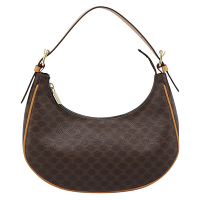 CELINE Macadam Canvas Hand Bag PVC Leather Brown Gold Auth 187973V - 0