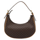 CELINE Macadam Canvas Hand Bag PVC Leather Brown Gold Auth 187973V-3