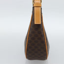 CELINE Macadam Canvas Hand Bag PVC Leather Brown Gold Auth 187973V-4