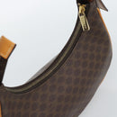 CELINE Macadam Canvas Hand Bag PVC Leather Brown Gold Auth 187973V-6