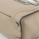 CELINE Luggage Micro Shopper Hand Bag Leather Beige Auth 187981V-10