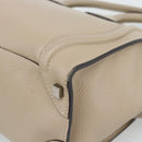 CELINE Luggage Micro Shopper Hand Bag Leather Beige Auth 187981V-12
