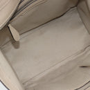 CELINE Luggage Micro Shopper Hand Bag Leather Beige Auth 187981V-16