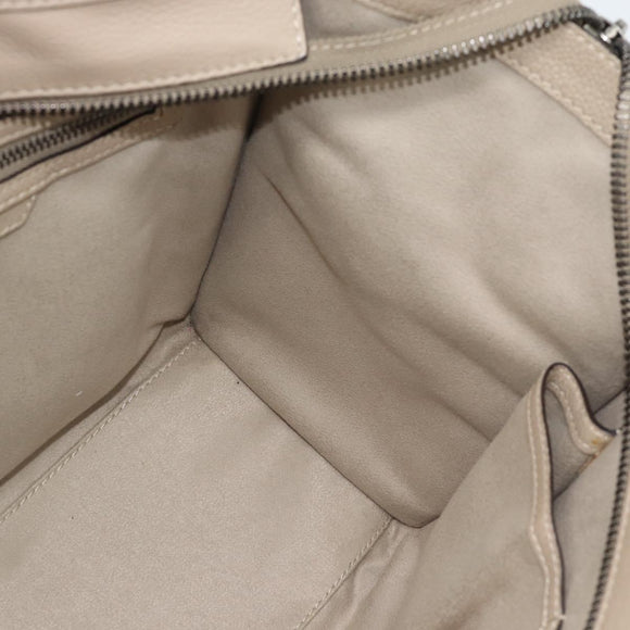 CELINE Luggage Micro Shopper Handtas Leer Beige Auth 187981V