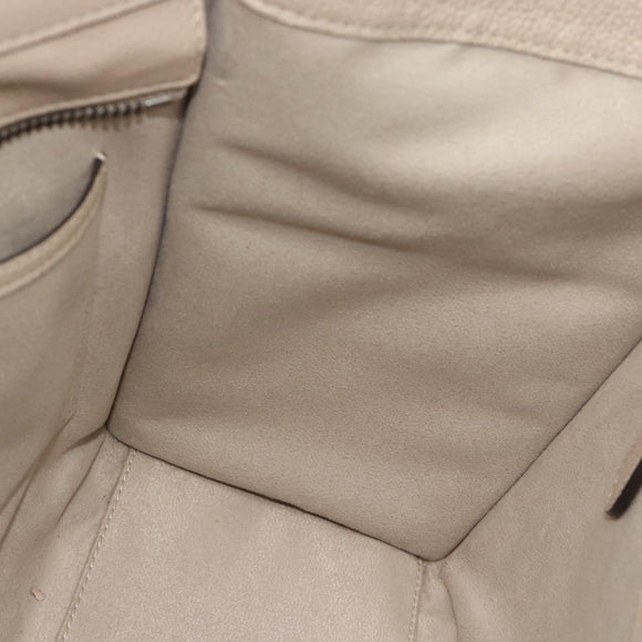 CELINE Luggage Micro Shopper Handtas Leer Beige Auth 187981V