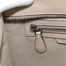 CELINE Luggage Micro Shopper Hand Bag Leather Beige Auth 187981V-19