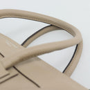 CELINE Luggage Micro Shopper Hand Bag Leather Beige Auth 187981V-8
