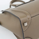 CELINE Luggage Micro Shopper Hand Bag Leather Gray Auth 187982V-15