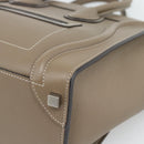 CELINE Luggage Micro Shopper Hand Bag Leather Gray Auth 187982V-16