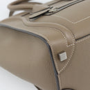 CELINE Luggage Micro Shopper Hand Bag Leather Gray Auth 187982V-17