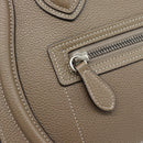 CELINE Luggage Micro Shopper Hand Bag Leather Gray Auth 187982V-18