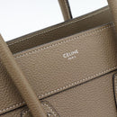 CELINE Luggage Micro Shopper Hand Bag Leather Gray Auth 187982V-19