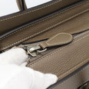 CELINE Luggage Micro Shopper Hand Bag Leather Gray Auth 187982V-9
