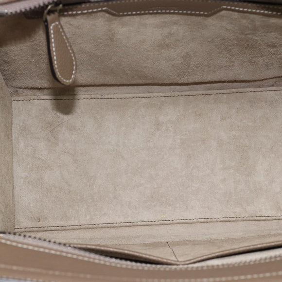CELINE Luggage Micro Shopper Hand Bag Leather Gray Auth 187982V