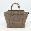 CELINE Luggage Micro Shopper Hand Bag Leather Gray Auth 187982V-12