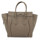 CELINE Luggage Micro Shopper Hand Bag Leather Gray Auth 187982V-2