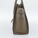 CELINE Luggage Micro Shopper Hand Bag Leather Gray Auth 187982V-3
