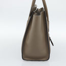 CELINE Luggage Micro Shopper Hand Bag Leather Gray Auth 187982V-4