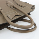 CELINE Luggage Micro Shopper Hand Bag Leather Gray Auth 187982V-7