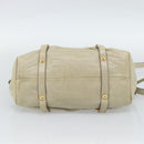 Miu Miu Leather Hand Bag 2way Beige Gold Auth 187984V-11