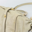 Miu Miu Leather Hand Bag 2way Beige Gold Auth 187984V-12
