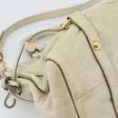 Miu Miu Leather Hand Bag 2way Beige Gold Auth 187984V-13