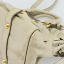 Miu Miu Leather Hand Bag 2way Beige Gold Auth 187984V-14