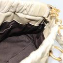 Miu Miu Leather Hand Bag 2way Beige Gold Auth 187984V-18