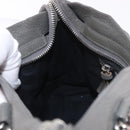 BALENCIAGA Leather Classic Metallic Edge Mini City 2way Gray Silver Auth 187985M-20