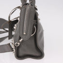 BALENCIAGA Leather Classic Metallic Edge Mini City 2way Gray Silver Auth 187985M-4