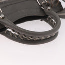 BALENCIAGA Leather Classic Metallic Edge Mini City 2way Gray Silver Auth 187985M-7