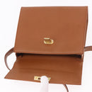 Christian Dior Shoulder Bag Leather Brown Gold Auth 187986-10