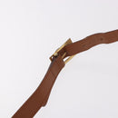 Christian Dior Schoudertas Leer Bruin Goud Auth 187986-8