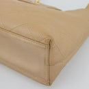 CHANEL Matelasse Caviar Skin Shoulder Bag Beige Gold CC Auth 187987M-10
