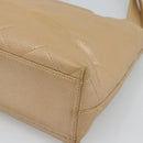 CHANEL Matelasse Caviar Skin Shoulder Bag Beige Gold CC Auth 187987M-12