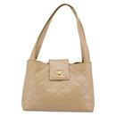 CHANEL Matelasse Caviar Skin Shoulder Bag Beige Gold CC Auth 187987M-2