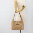CHANEL Matelasse Caviar Skin Shoulder Bag Beige Gold CC Auth 187987M-25