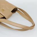 CHANEL Matelasse Caviar Skin Shoulder Bag Beige Gold CC Auth 187987M-7