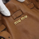 Miu Miu Leather Tote Bag Brown Auth 187989V-17