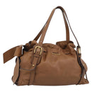 Miu Miu Leather Tote Bag Brown Auth 187989V-1