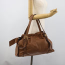 Miu Miu Leather Tote Bag Brown Auth 187989V-23