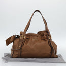 Miu Miu Leather Tote Bag Brown Auth 187989V-12
