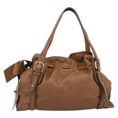 Miu Miu Leather Tote Bag Brown Auth 187989V-13