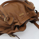 Miu Miu Leather Tote Bag Brown Auth 187989V-6