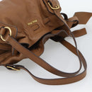 Miu Miu Leather Tote Bag Brown Auth 187989V-7