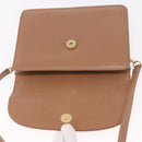 Christian Dior Shoulder Bag Leather Beige Gold Auth 187992-18